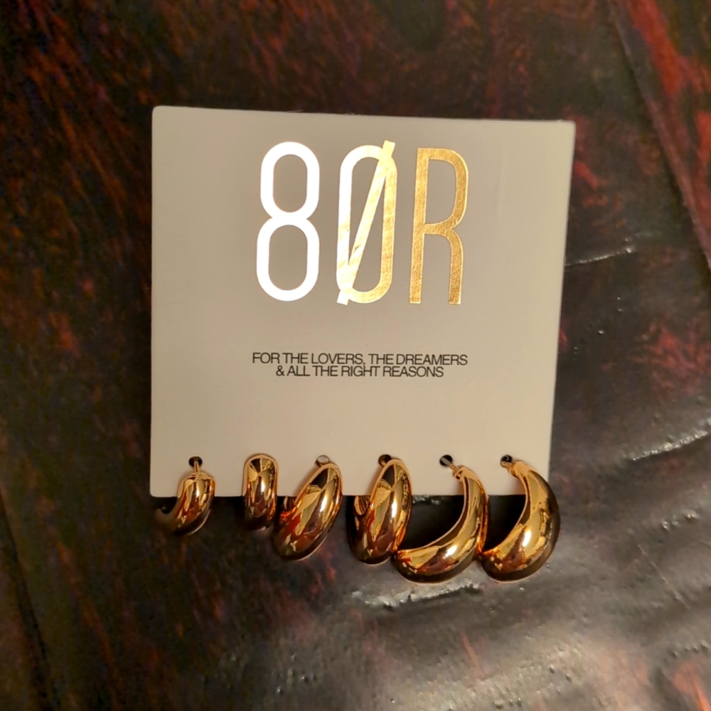 3 Sets of 80R Stud Earrings